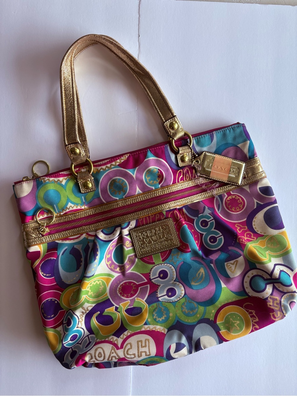 Coach Poppy Limited Edition Pop C Glam Tote Shoulder Bag